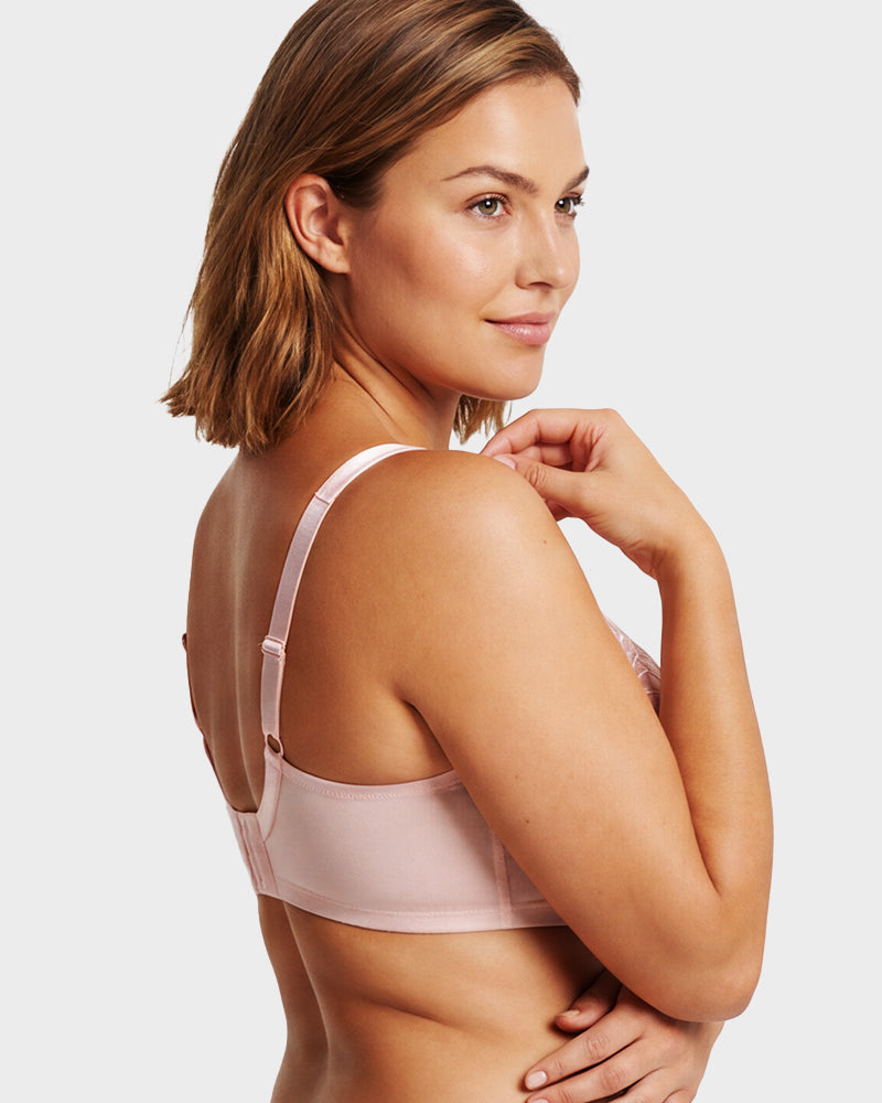 Plus-Size Pearl Shimmer Lace Minimizer Bra