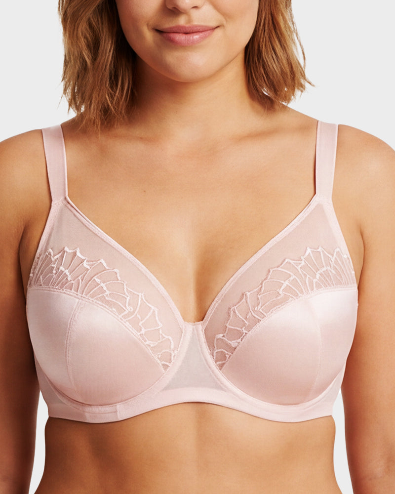 Plus-Size Pearl Shimmer Lace Minimizer Bra