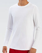 Rash Guard Long Sleeve for Men in White- FINAL SALE Smockingbird