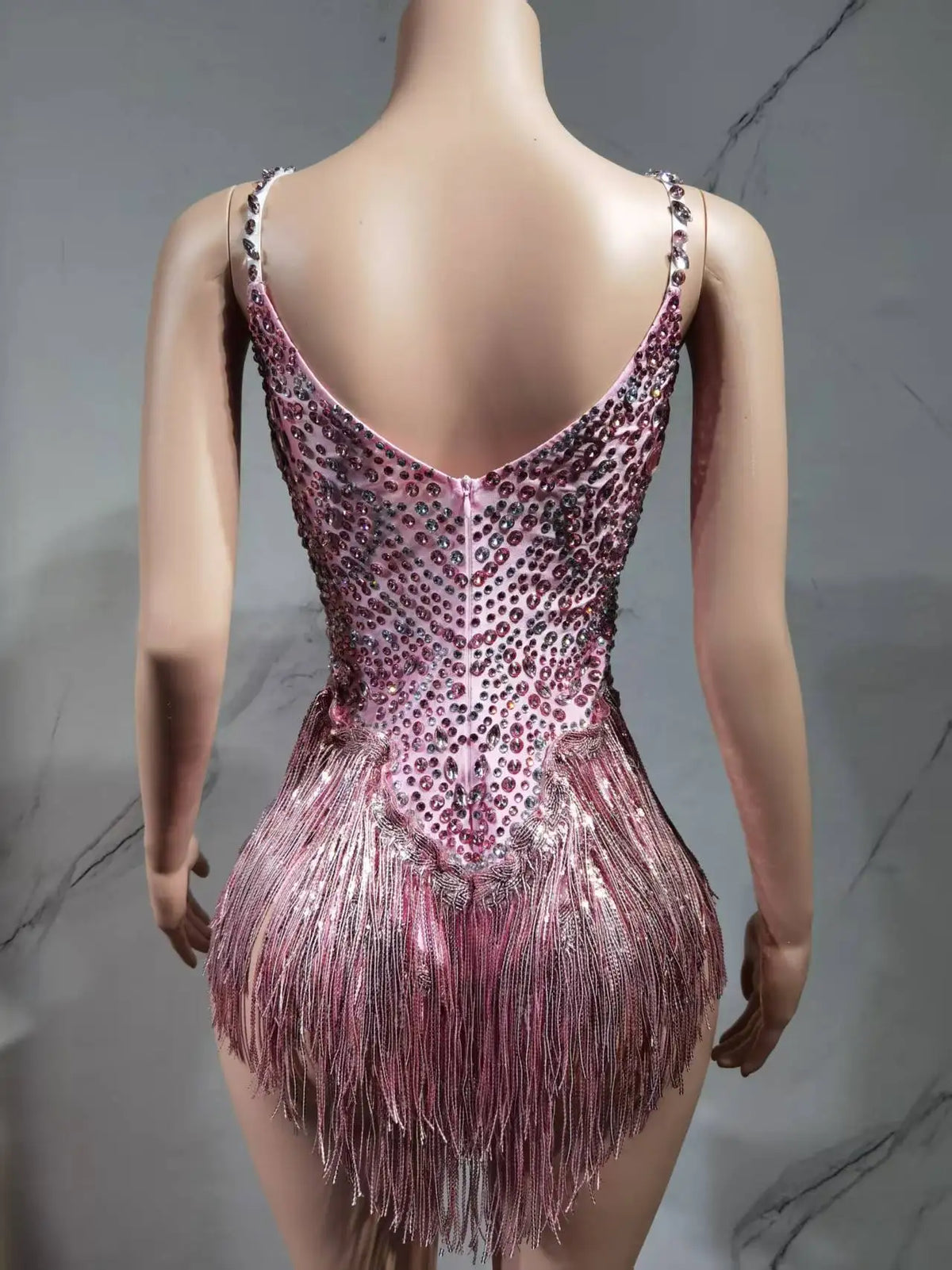 The Stardust Festival Fringe Bodysuit – Luxury Rhinestone Tassel Showgirl Costume