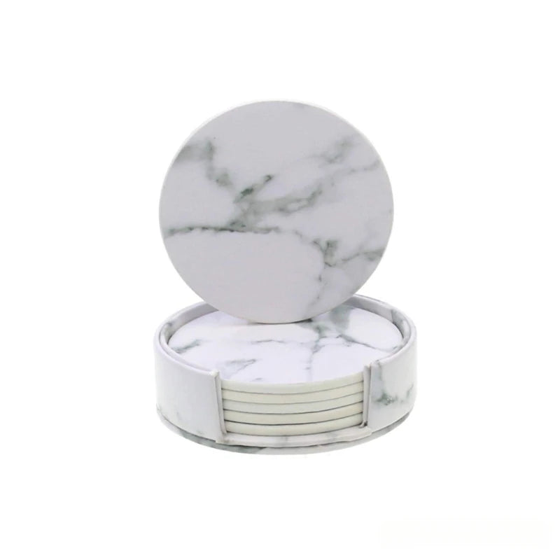 LUX Marble Coasters Heat Resistant 6pcs