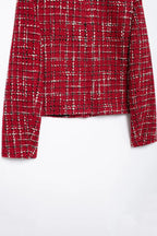 HH Women Fashion Red Texture Skirt Sets Single Breasted Lapel Jacket Coat Side Zipper Shorts Skirts High Street Lady Outfit Luxlife Brands