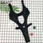 DEAT Fashion Women's New Hollow Out Lace Up One-piece Swimsuit High Elasticity Beach Vacation Style Bikini Female Trend 11A04793 Luxlife Brands