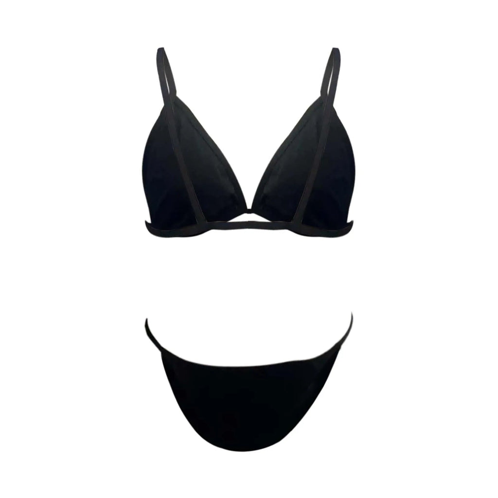 Women'S Triangle Bikini Set Sexy Deep V Beach Swimwear Spaghetti Strap Underwear Bikini G-String Sunbathing Two Piece Swimsuit Luxlife Brands