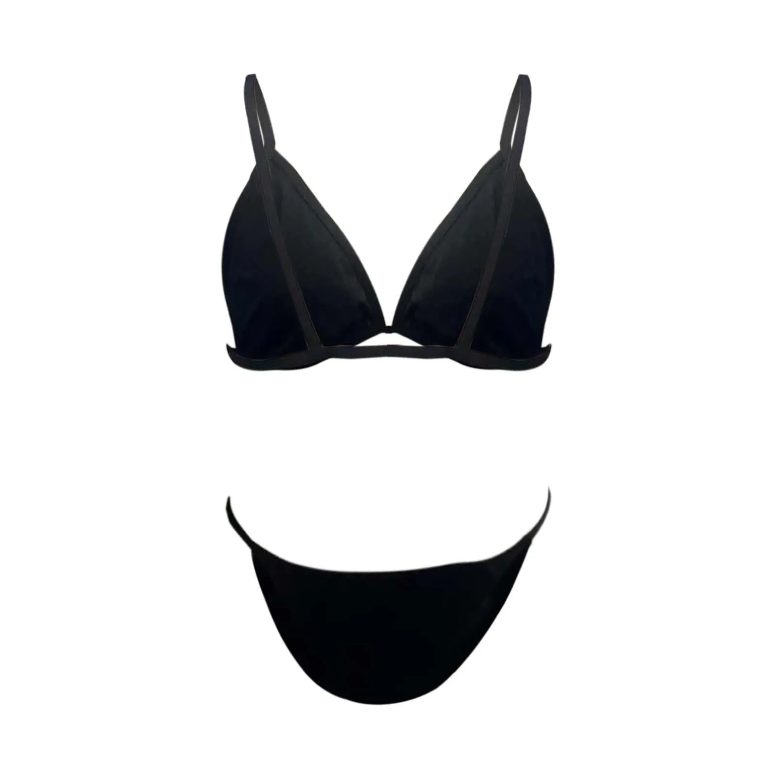 Women'S Triangle Bikini Set Sexy Deep V Beach Swimwear Spaghetti Strap Underwear Bikini G-String Sunbathing Two Piece Swimsuit Luxlife Brands