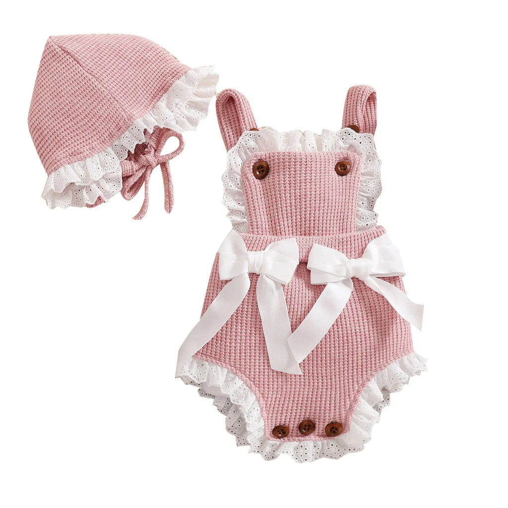 LUX Girls Knit Bodysuit Romper 2pcs