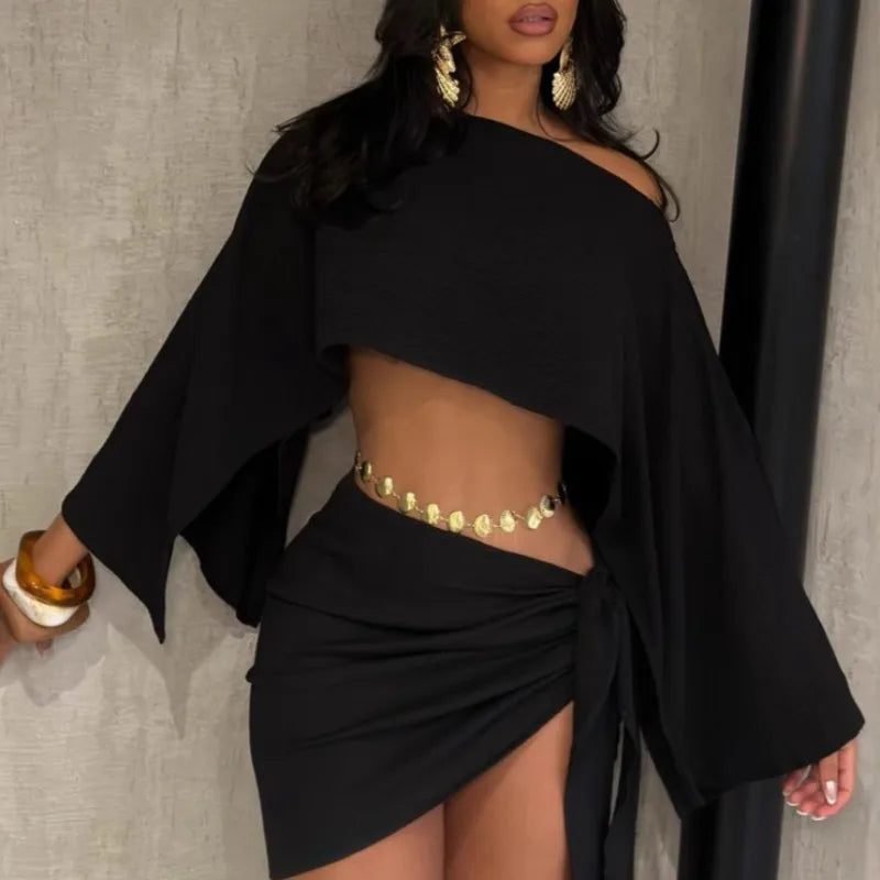 Jasmine Loose Fit Crop Top & Skirt Set Luxlife Brands