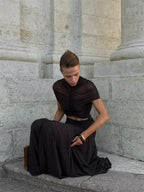 Elite Short Sleeve High Waist Maxi Party Dress Luxlife Brands