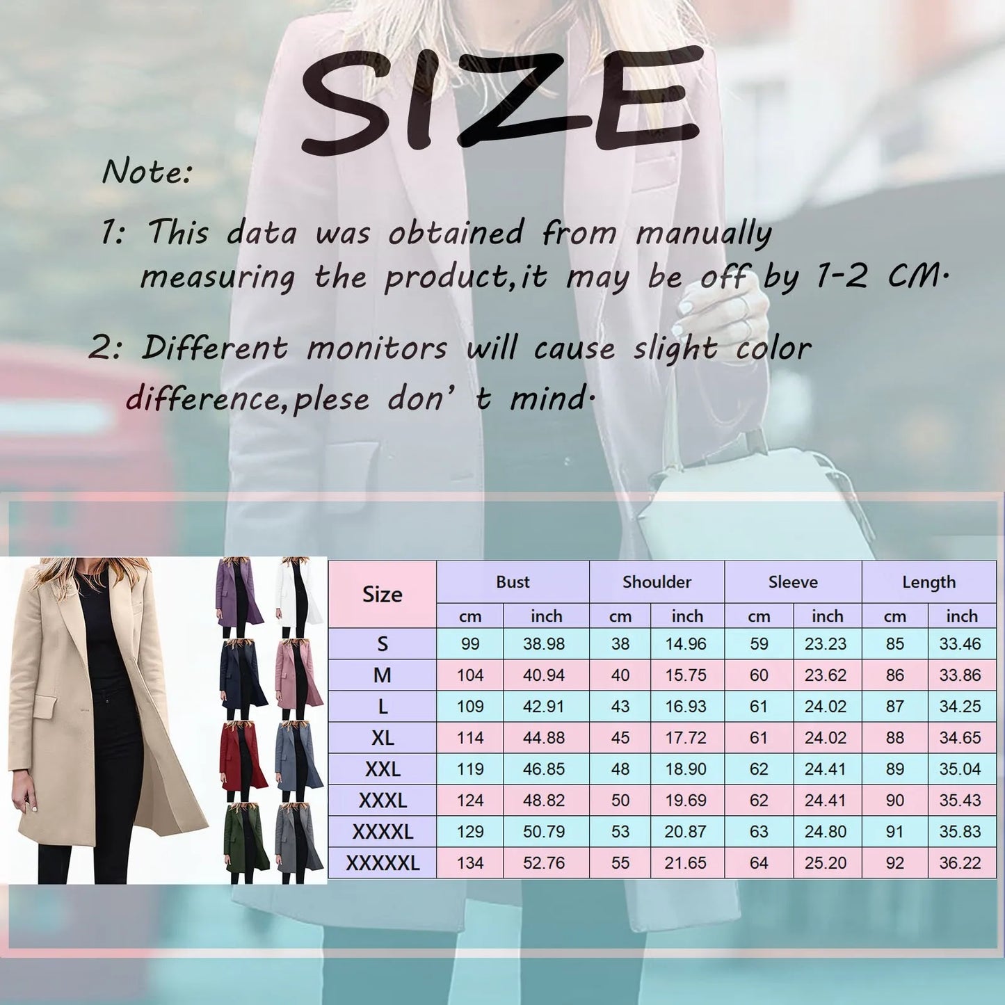 2024 Autumn Winter Trench Coat For Women Suit Coat Single-Breasted Long Blazer Jacket Women Coat Casual Light Weight Thin Jacket