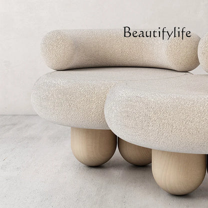 Lambswool One-Piece Fabric Sofa Creative Strange Shape Designer Living Room Home Nordic Simple Light Luxury