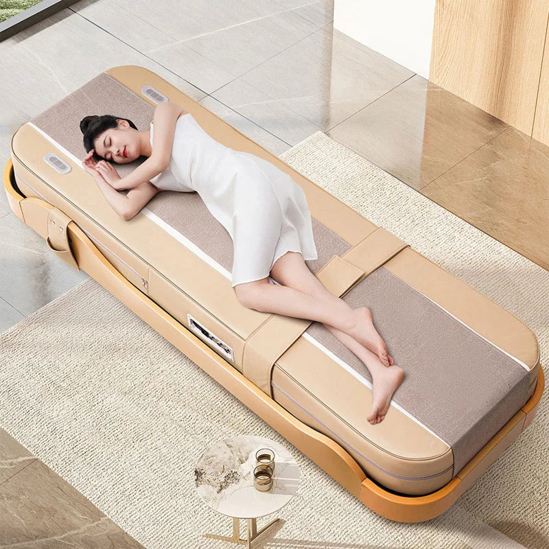 Adjustable Music Usb Interface Smart Thermal Luxury Massage Roller Bed Design Portable  Therapy Jade Stone Massage Bed Electric