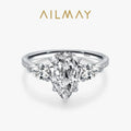 5ct Pear Shaped Zirconia CZ Engagement Ring 925 SS