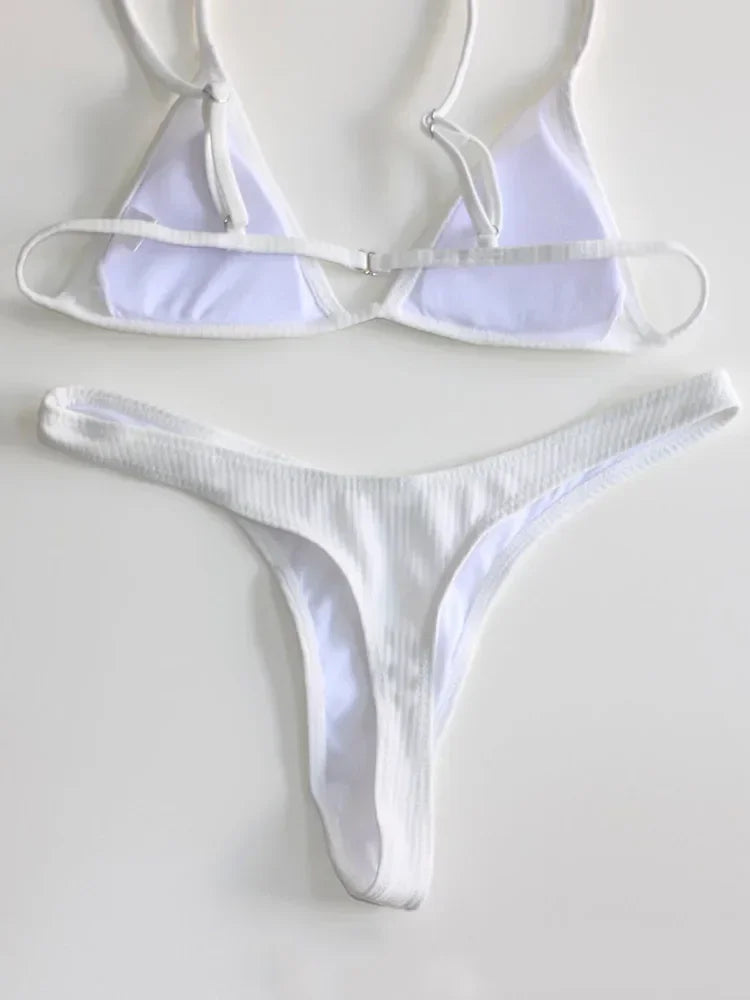 Bandeau Ribbed Bikini LUXLIFE BRANDS
