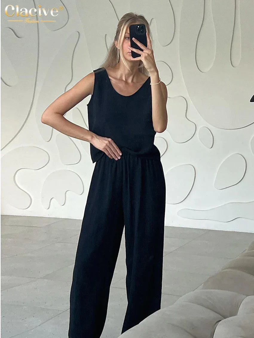 Sunday Cotton Wide Leg Loungewear LUXLIFE BRANDS