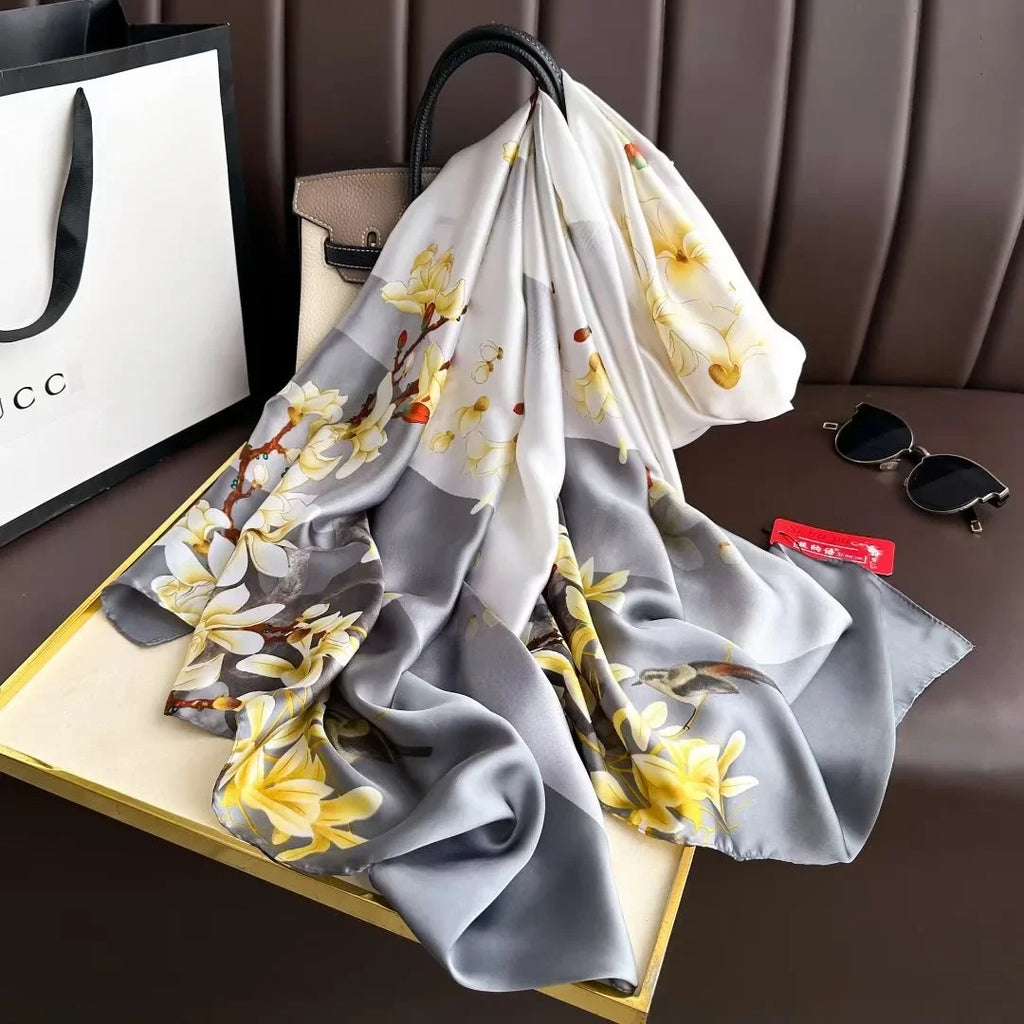180*90cm Luxury Brand Spring Summer Autumn Women Clothing New Fashion Color matching printed silk scarf lady popular turba