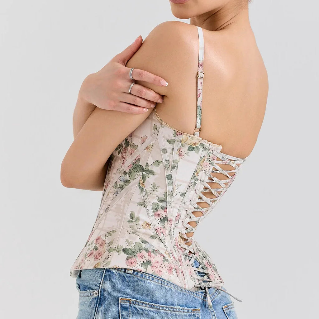 Veronica Floral Summer Corset Top