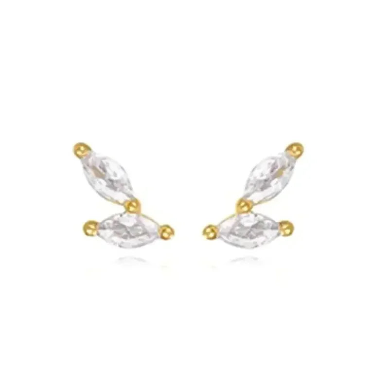 Luxury white crystal zircon earrings 925 sterling silver ear needles Hoop gold earrings For women Fashion Luxury Wedding Jewelry Luxlife Brands