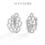ATTAGEMS Snowflake Women's Earrings For Party S925 Silver Moissanite Earrings D VVS1 Yellow Gold Plated Gifts Sparkling Jewelry Luxlife Brands