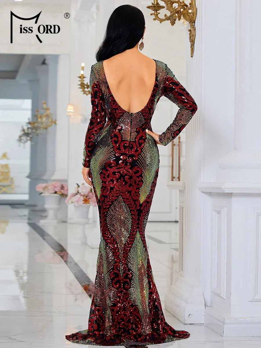 Elegant Red Evening Bodycon Dress