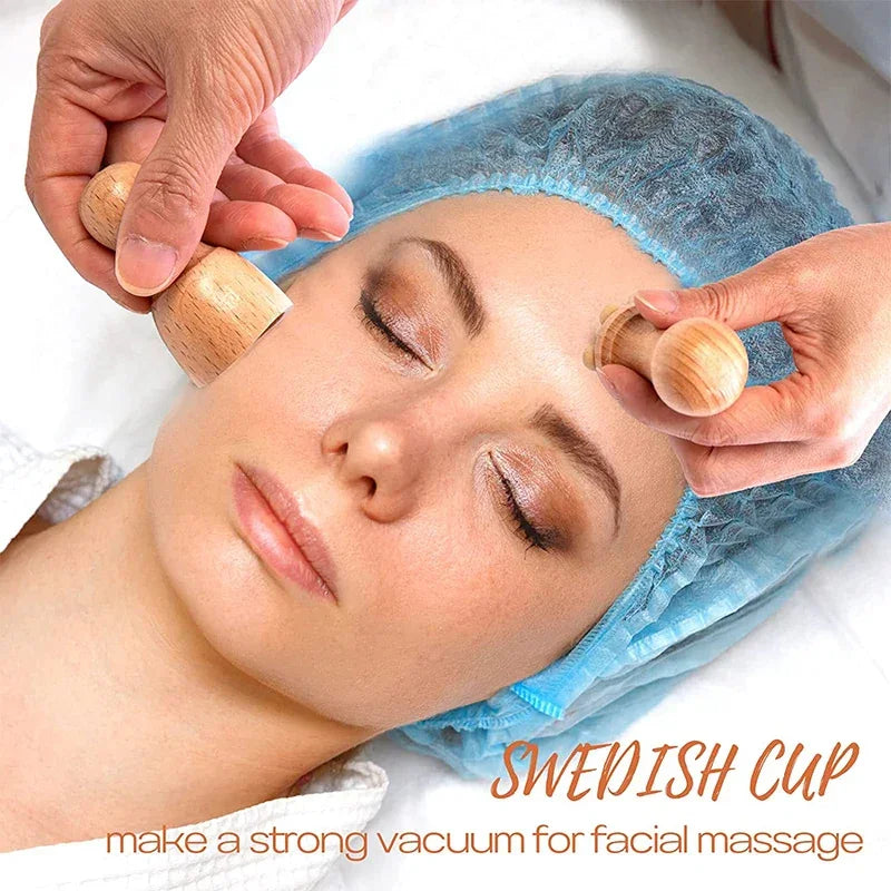 Face Massager Maderoterapia Face Roller Mini Wood Therapy Face Slimming Gua Sha Scraper Facial Lifting Wrinkle Remover LUXLIFE BRANDS