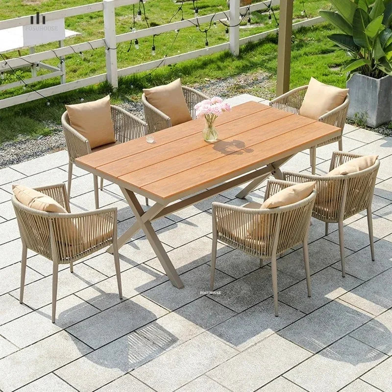 Nordic Garden Furniture Sets Hotel Patio Furniture Outdoor Set Creative Designer Waterproof Sun Protection Outdoor Chairs Tables