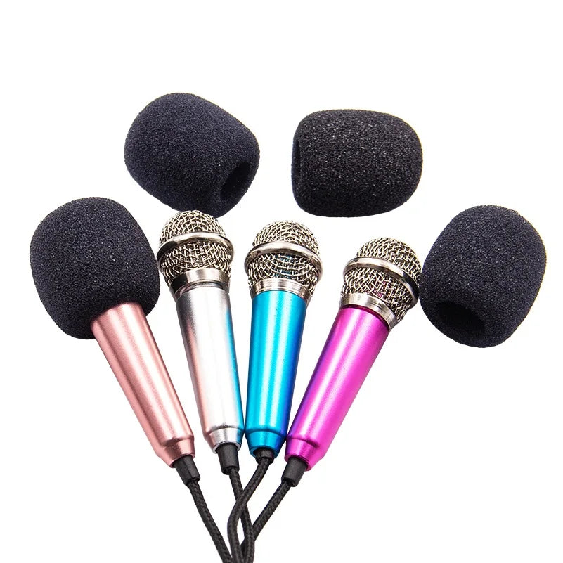 Microphone Portable 3.5mm Stereo Studio Mic KTV Karaoke Mini Microphone For Smart Phone Laptop PC Desktop Handheld Audio LUXLIFE BRANDS