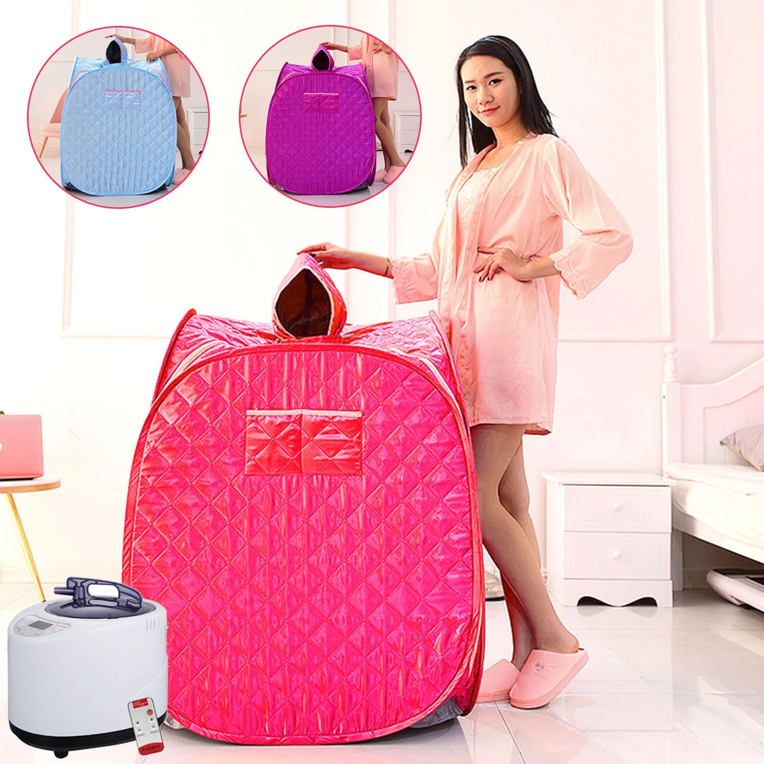 Portable Folding Steam Sauna SPA Room Tent without Steamer free ship for One Person or Two People Weight Loss Full Body Slimming LUXLIFE BRANDS