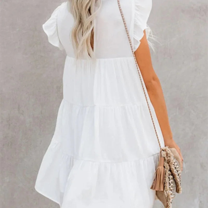 Casual Summer Maternity Ruffle Dress