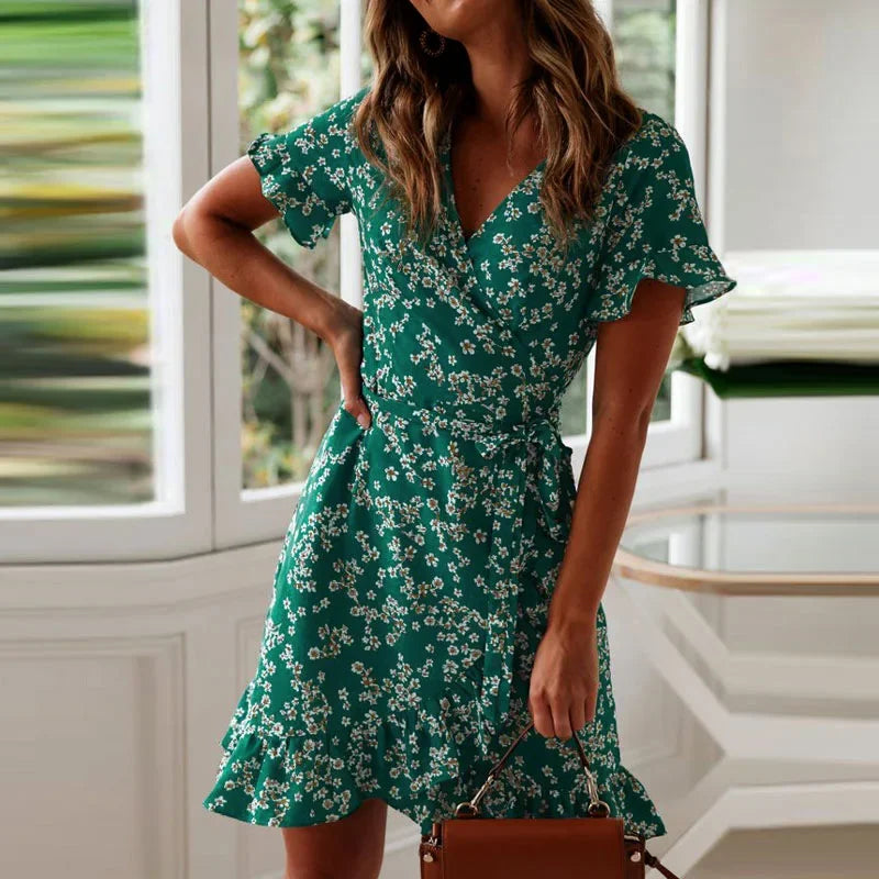 Julia Floral Wrap Sundress - LUXLIFE BRANDS