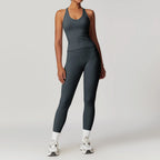 Hearuisavy 2-Piece Yoga Sets Sports Suit Women Fitness Tracksuit Running Workout Shirt Yoga Clothing Quick-Drying Gym Set Women Luxlife Brands