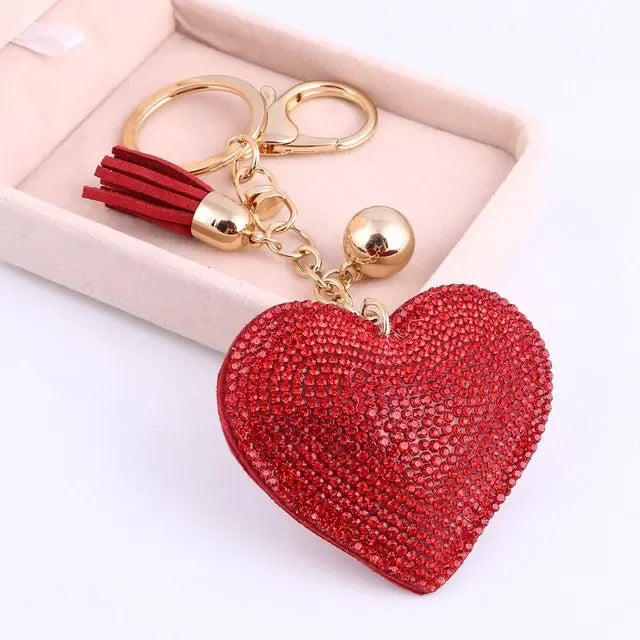 Heart Shaped Bling Keychain LUXLIFE BRANDS