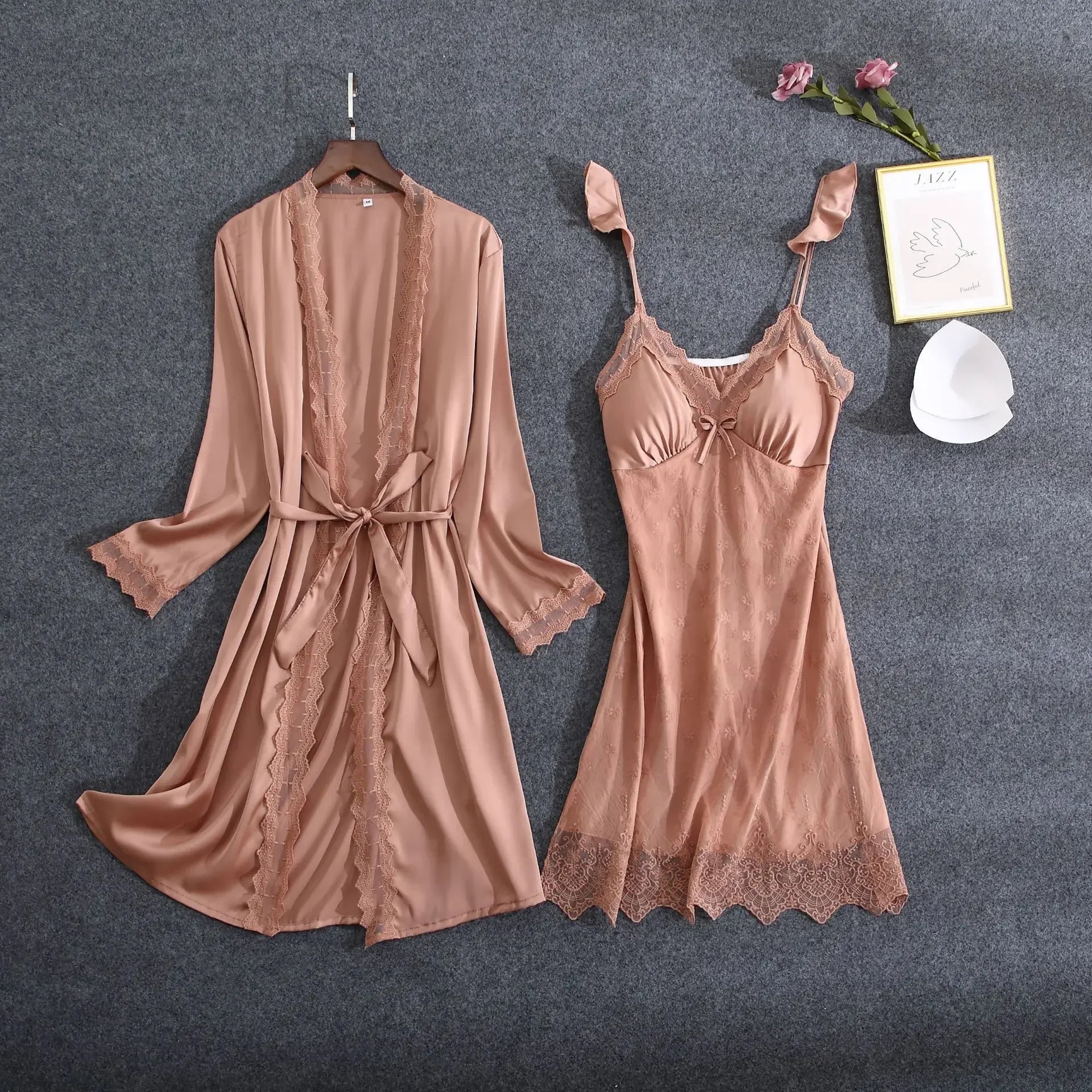 Destiny Lace Robe Sleep Set