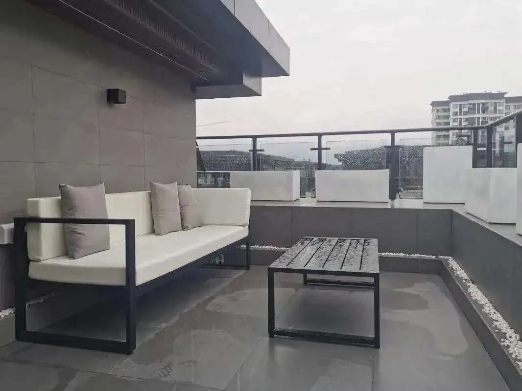 Aluminum Alloy Garden Sofas Waterproof Sunscreen Outdoor Furniture Home Courtyard Balcony Garden Sofa Coffee Table Combination L