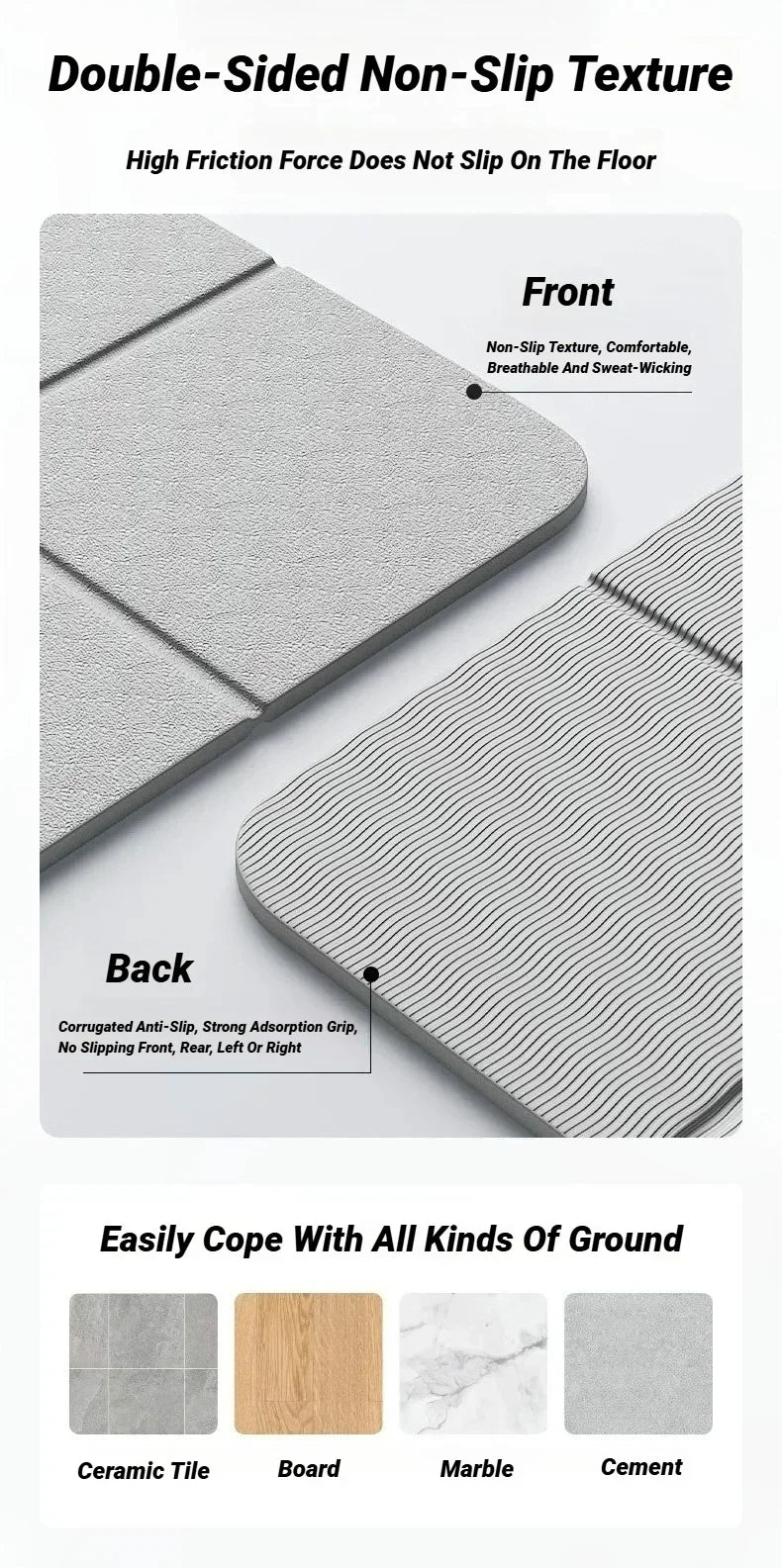 Non Slip Foldable Yoga Mat Eco Friendly