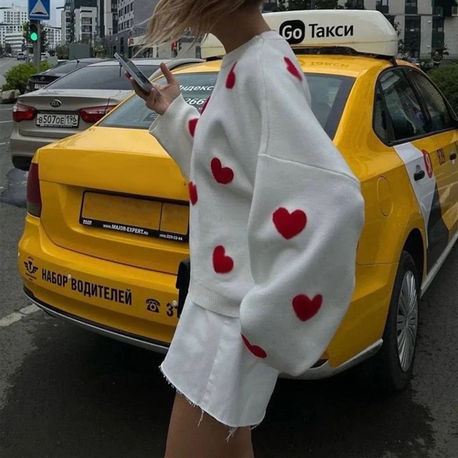 Embroidery Heart Valentine's Day Sweater LUXLIFE BRANDS