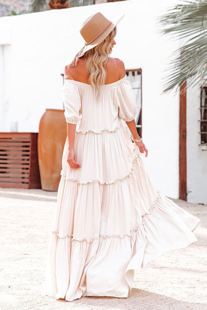 Sexy Off Shoulder Elegant Long Dress Women White High Waist Dresses High Slit Sundress 2023 Summer Beach Holiday Maxi Vestidos