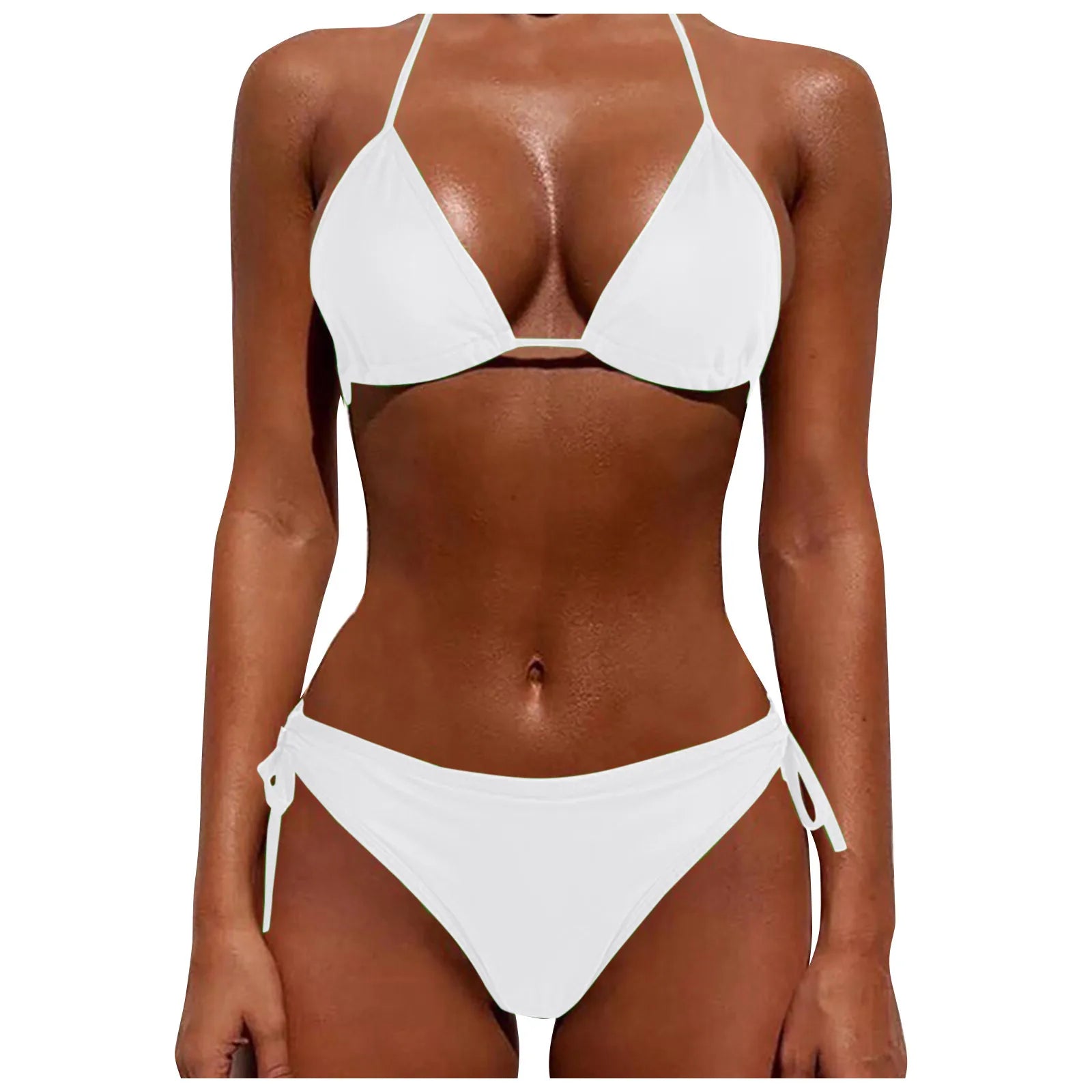 Summer Lightweight Spicy Girl Bikini Swimsuit Women'S Sexy Fashion Swimsuit Solid Color High Waist Gold Lock Bikini Swimsuit Luxlife Brands