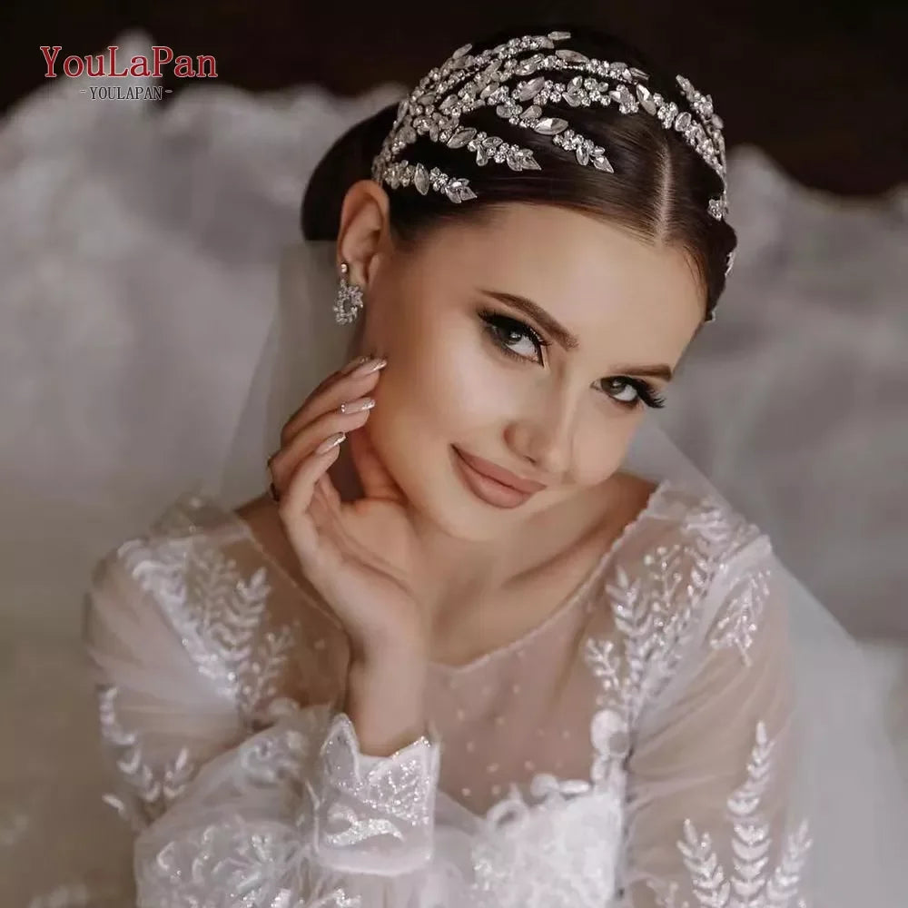 YouLaPan HP425 Bridal Headband Wedding Crowns Bride Tiara and Headdress Women Headpiece Hair Accessories Pageant Head Jewelry LUXLIFE BRANDS