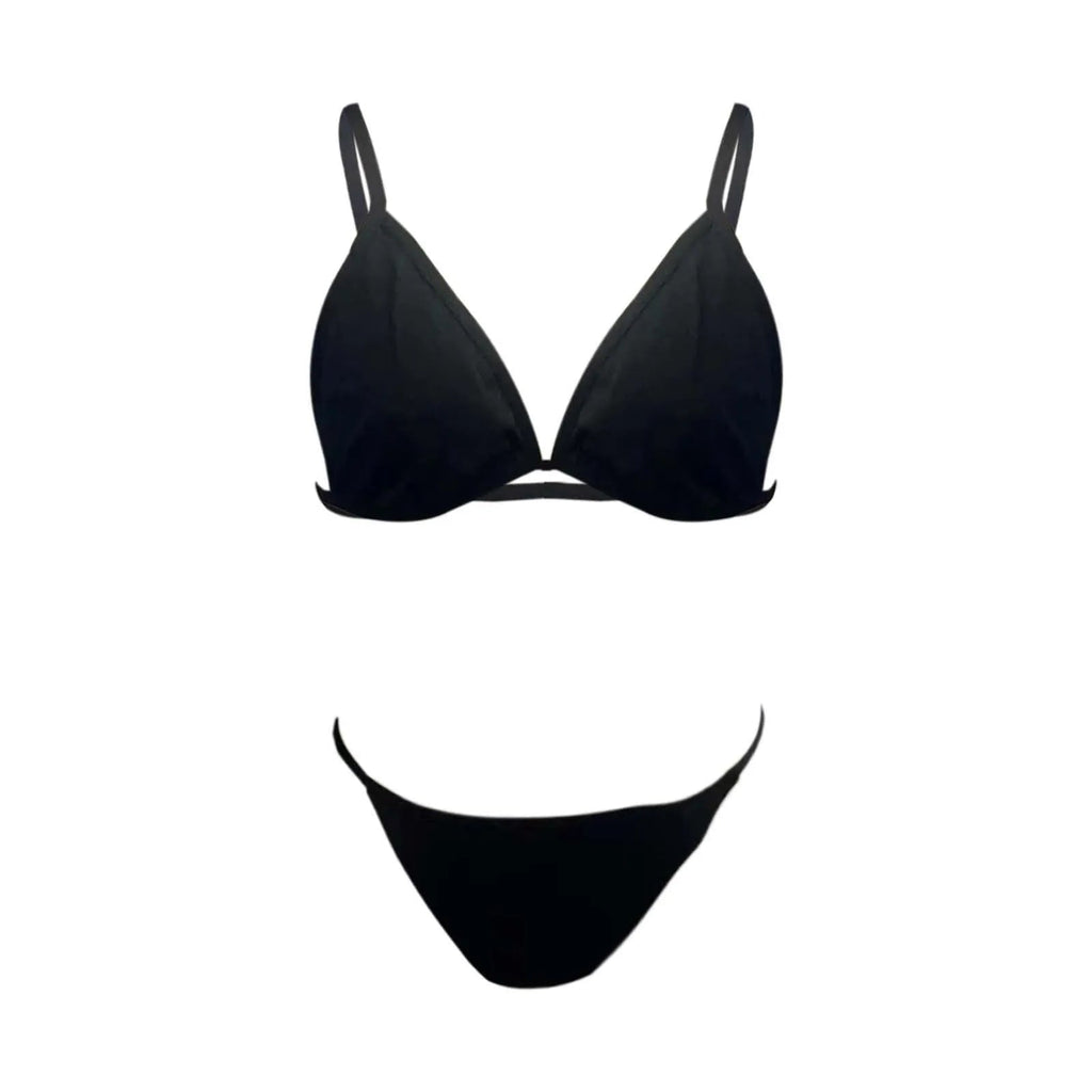 Women'S Triangle Bikini Set Sexy Deep V Beach Swimwear Spaghetti Strap Underwear Bikini G-String Sunbathing Two Piece Swimsuit Luxlife Brands