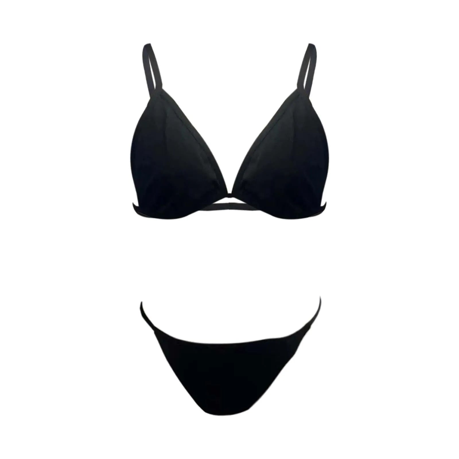 Women'S Triangle Bikini Set Sexy Deep V Beach Swimwear Spaghetti Strap Underwear Bikini G-String Sunbathing Two Piece Swimsuit Luxlife Brands