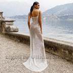 Eightree Elegant Mermaid Wedding Dresses Sexy Sweetheart Glitter High Split Bridal Dress White Evening Wedding Gowns Custom Size LUXLIFE BRANDS