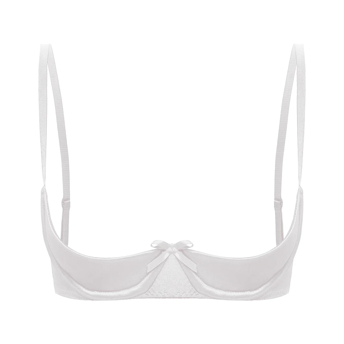 Satin Underwire Half-Cup Push-Up Bra