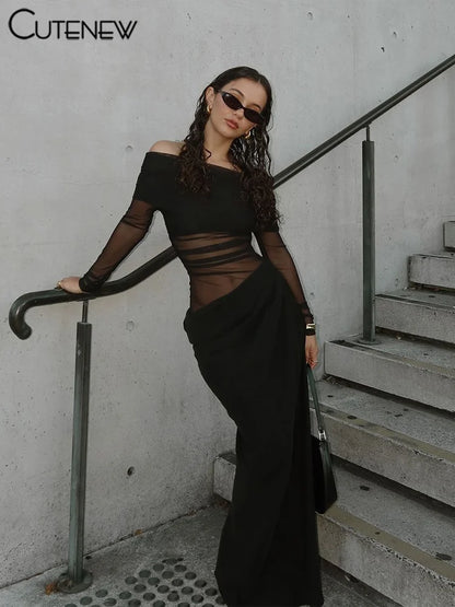 Famous Sheer Ruched Maxi Dress