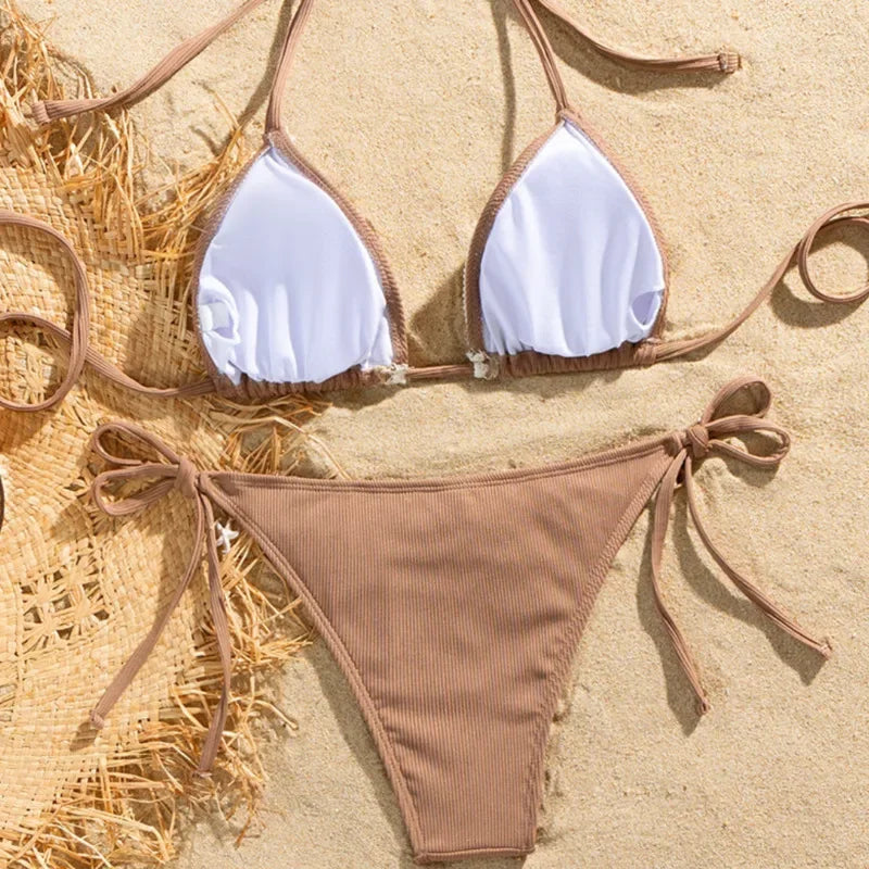 Sexy White Bikinis Women's Swimwear Female Swimsuit For Swimming Wear Bathing Suits Brazilian Bikini Set Beachwear Pool Bather