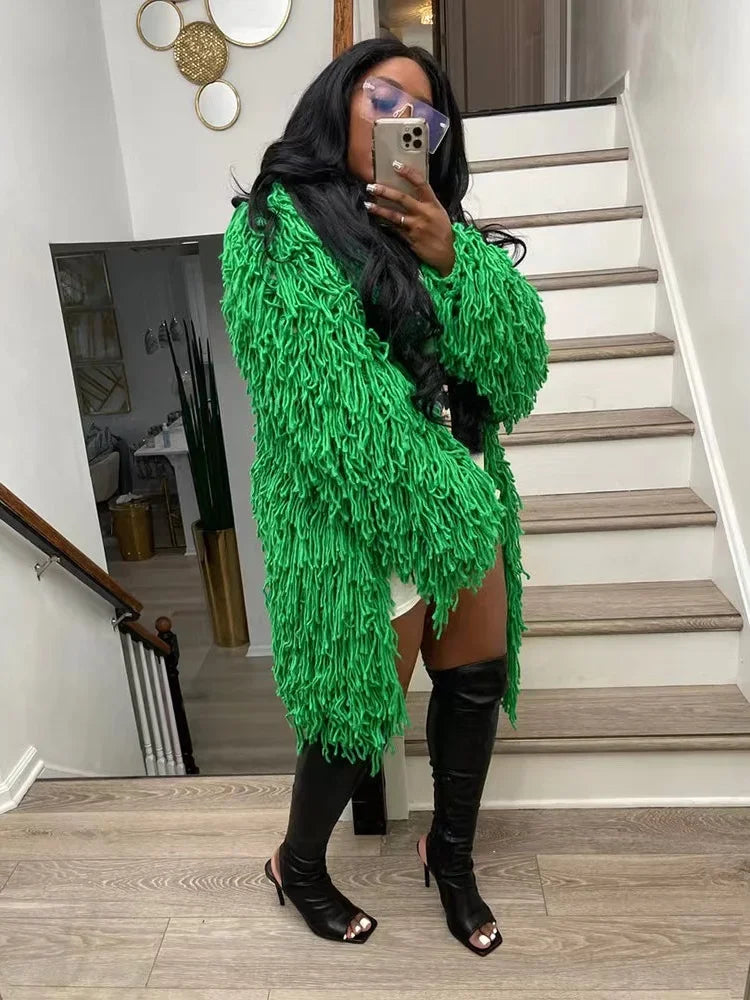 Women’s Oversized Tassel Coat LUXLIFE BRANDS