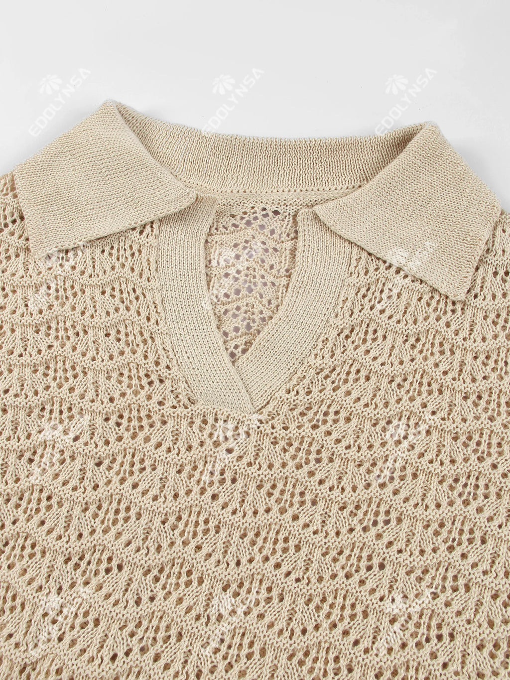 Sexy Shirt V-neck Bell Sleeve Hollow Out Knitted Belted Beach Mini Dress 2025 Summer Swimsuit Cover Up Women's Casual Outfit K16 Luxlife Brands