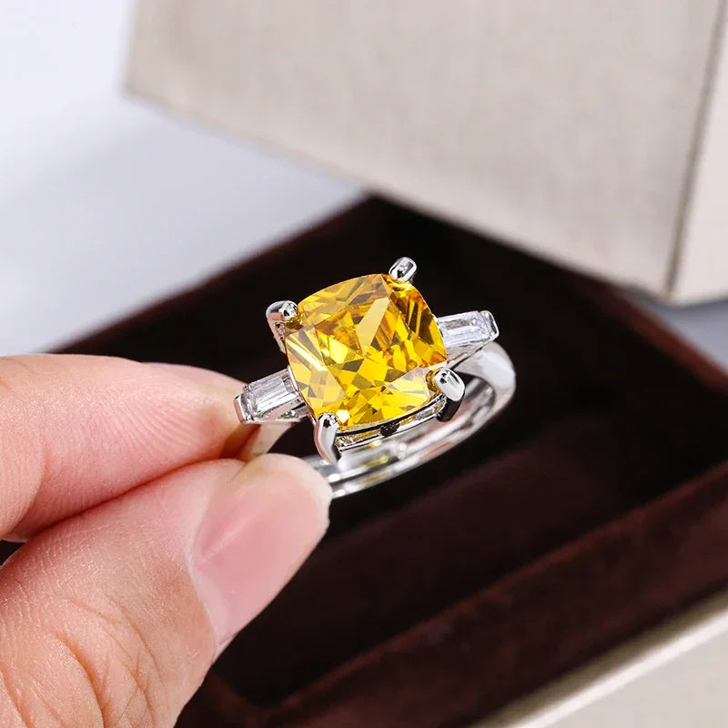 Canary Yellow 925 SS Resizable Ring LUXLIFE BRANDS