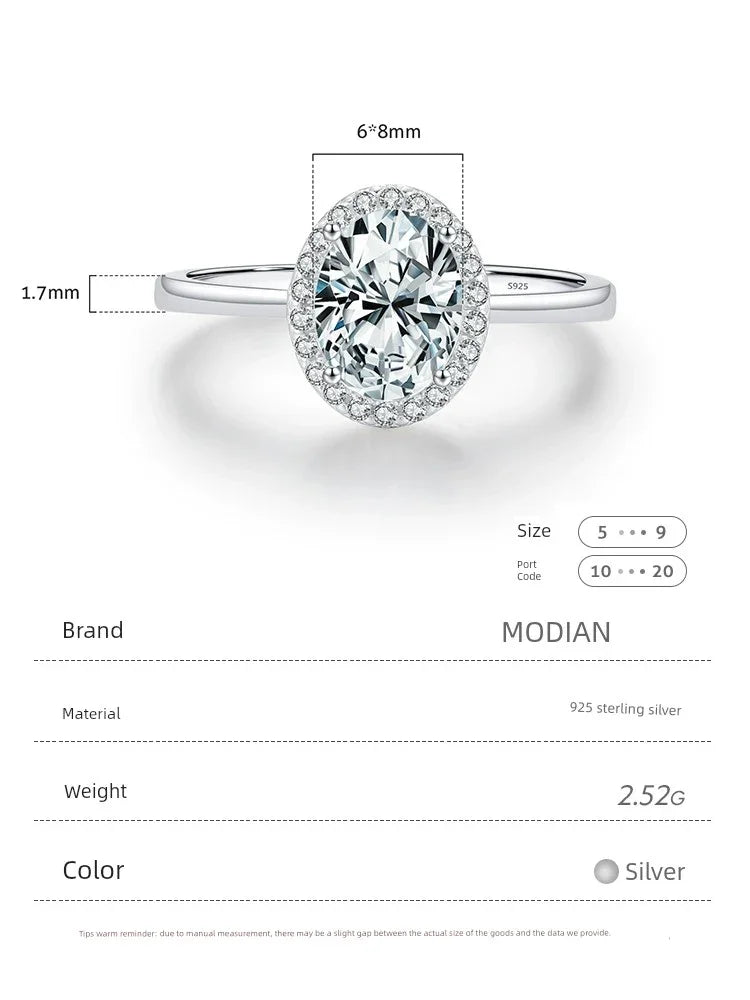 Modian Sterling Silver Luxury Super Shiny Female Zircon