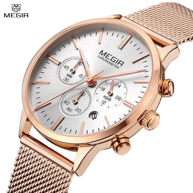 MEGIR Brand Luxury Women Watches Fashion Quartz Ladies Watch Sport Relogio Feminino Wristwatch Waterproof Dress Clock 2011 LUXLIFE BRANDS
