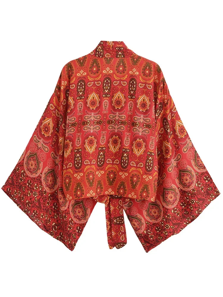 Vintage Boho Kimono Bikini Cover Up